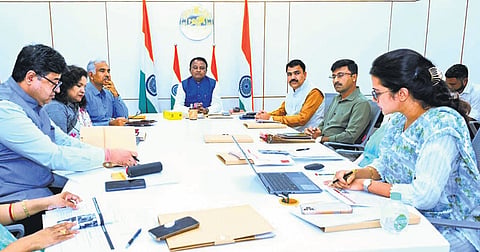 CM Mohan Majhi chairing a review meeting on Godabarish Mishra Adarsh primary schools