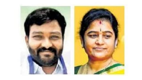 YSRCP nominee Hemant Reddy and TDP nominee Latha Reddy.