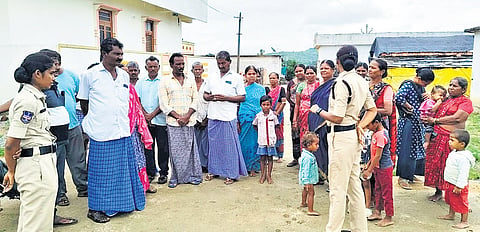 Nari Shakti police team working in Nirmal district.