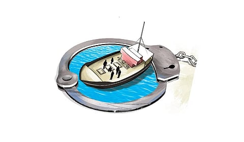 The protesters demanded the release of all the fishermen who have been arrested so far by the island nation.