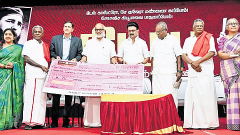 Chief Minister MK Stalin at the event to mark the commencement of the birth anniversary of Castro, on Tuesday