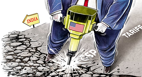 US President Donald Trump imposed a 50 percent tariff on Indian goods, citing India's imports of Russian oil.