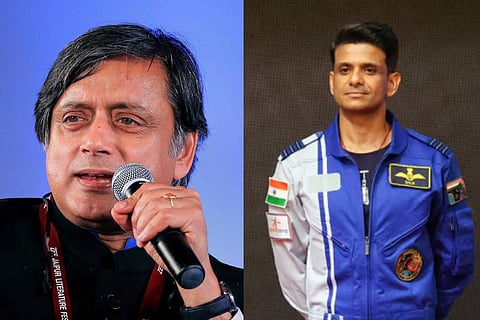 Congress MP Shashi Tharoor (L) hails Shubhanshu Shukla’s (R) mission as a stepping stone for Gaganyaan and milestone in space diplomacy