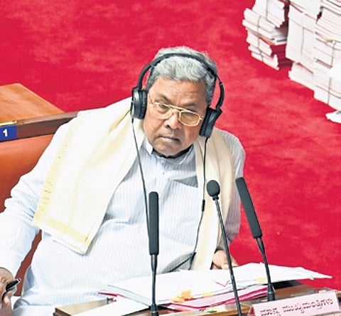 Chief Minister Siddaramaiah attends a session in the Legislative Council on Thursday