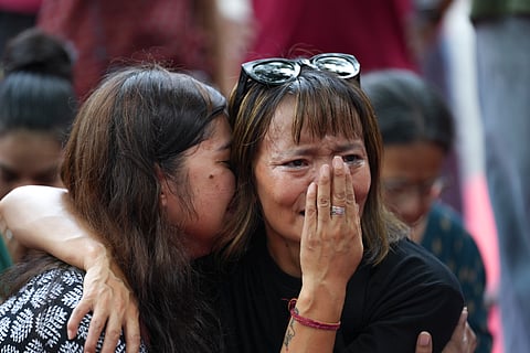 New Delhi: Animal lovers react after the Supreme Court's (SC) verdict on stray dogs, at Jantar Mantar, in New Delhi, Friday, Aug. 22, 2025. SC modifies its Aug 11 direction, says stray dogs be released from shelters after immunisation, sterilisation.