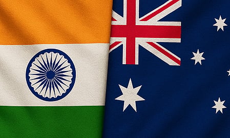 Indian and Australian flags used for representational purposes.