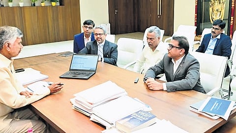 CM N Chandrababu Naidu held a review meeting with APSRTC officials