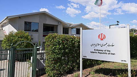 A general view of the Iranian Embassy in Canberra, Australia, Friday, Feb. 10, 2023.