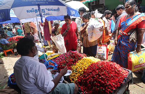 Ahead of the festival, people thronged nearly all the markets in the city, where a wide range of idols, decorative articles, and pooja-related items were flying off the shelves.