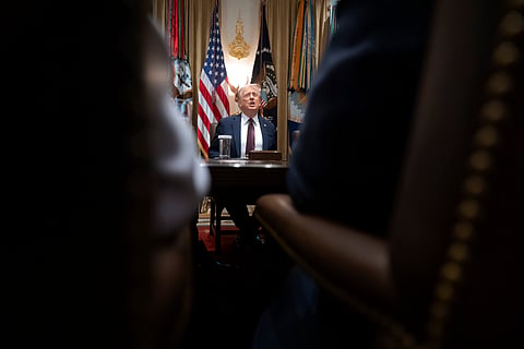 President Donald Trump speaks during a cabinet meeting at the White House, Tuesday, Aug. 26, 2025, in Washington.