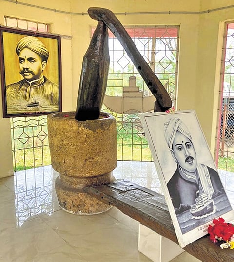 The oil press was manually operated by VO Chidambam Pillai at Coimbatore Central prison campus and the cell where he had served his sentence for more than two years in 1908
