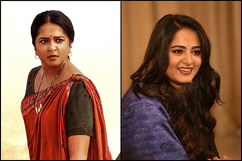 A poster of Ghaati (L); Anushka Shetty (R);