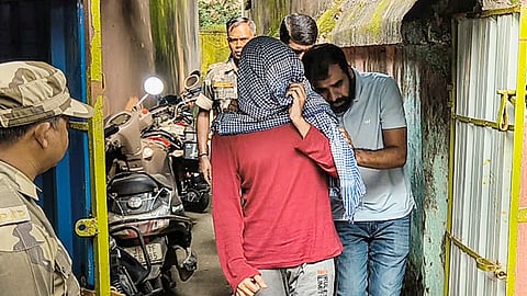 A special cell of the Delhi Police, along with Jharkhand Anti-Terrorist Squad (ATS), detain a man for his alleged links to terrorist organisations, in Ranchi, Wednesday, Sept. 10, 2025