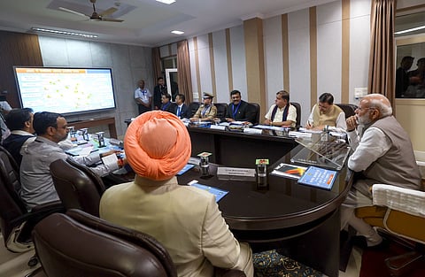 Prime Minister Narendra Modi and Chief Minister Pushkar Singh Dhami