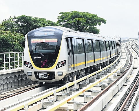 A file image of the the Yellow Line Metro.