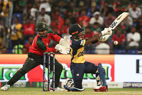 Sri Lanka's Pathum Nissanka plays a shot during the Asia Cup 2025 Twenty20 international cricket match between Bangladesh and Sri Lanka at the Sheikh Zayed Cricket Stadium in Abu Dhabi on September 13, 2025.