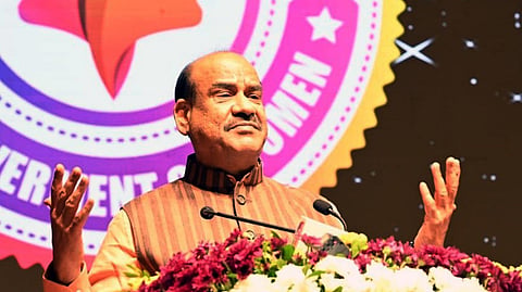 Lok Sabha Speaker Om Birla addresses the First National Women’s Empowerment Conference.