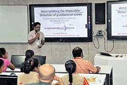 SRM University-AP hosted Phy-Spark 3.0, featuring Stars, Scopes, and Spacetime, on Sunday as an outreach initiative for school students.