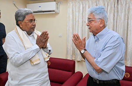 Chief Minister Siddaramaiah with Wipro's Azim Premji