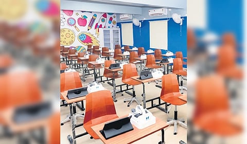 The Virtual Technology Laboratory set up in Pallavaram government school.