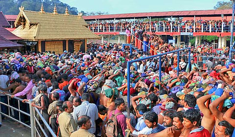 Peak season footfall at the Sabarimala temple
