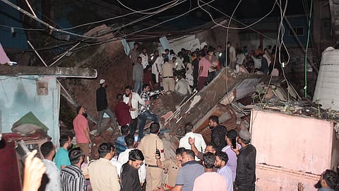 Mayor Pushyamitra Bhargava said that a portion of the collapsed building fell on a neighbouring structure.