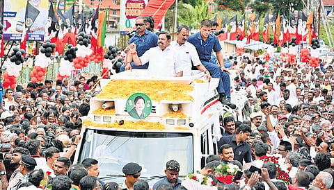 AIADMK leader Edappadi K Palaniswami campaigning in Nilgiris.