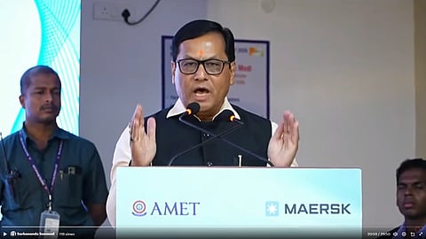 Union Shipping Minister Sarbananda Sonowal speaking at the 10th convocation of the Indian Maritime University (IMU) in Chennai.