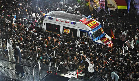 The crowd at Vijay's rally in Karur.