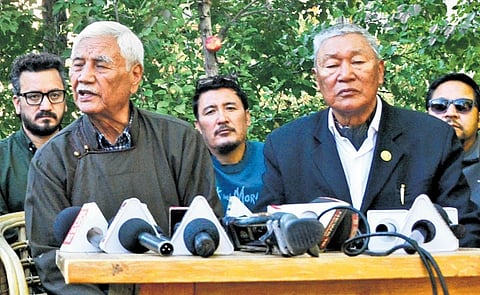 LAB leaders Thupstan Chhewang and Chering Dorjay.