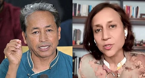(L-R) Ladakh activist Sonam Wangchuk and his wife Gitanjali J Angmo.