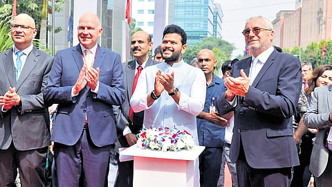 Aviation Minister Ram Mohan Naidu at the inauguration event in Gurugram.