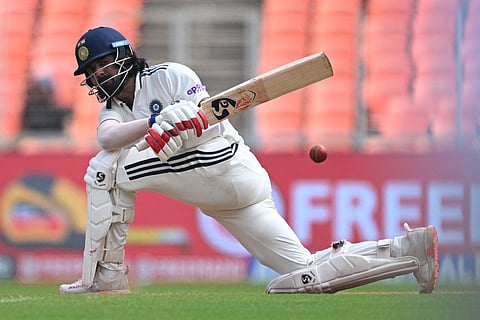 KL Rahul plays a shot on Friday