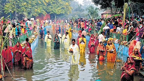 Image of Chhath Puja celebration used for representational purposes only.
