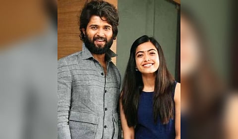 Vijay Deverakonda (L) and Rashmika Mandanna