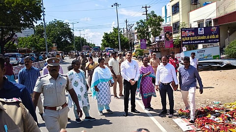 The SIT visited Velusamypuram, the site of the incident, and inspected the footwear left behind by attendees.