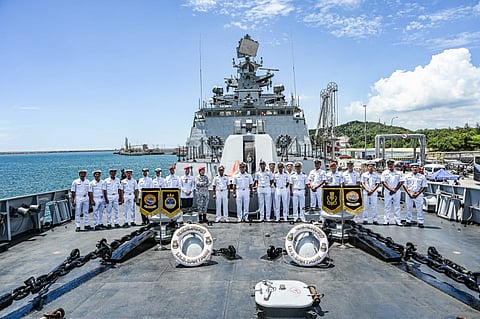The three-day visit included courtesy calls by the Ship's Commanding Officer on senior Royal Malaysian Navy officers, including a call on First Admiral Abd Halim bin Kamarudin, Deputy Commander Naval Region.