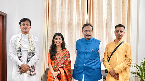 Maithili Thakur, along with her father, met BJP leaders Vinod Tawde and Union MoS Nityanand Rai in New Delhi.