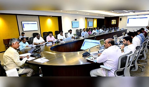 CM Nara Chandrababu Naidu during the State Investment Promotion Board (SIPB) meeting on Wednesday.