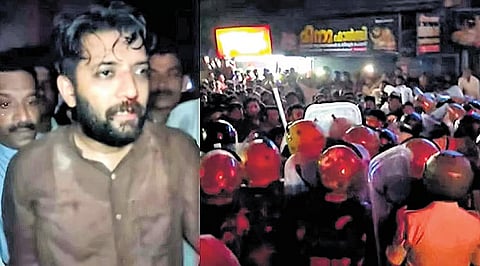 The UDF leaders said that Shafi suffered a nasal injury during the confrontation and was admitted to a hospital in Kozhikode.