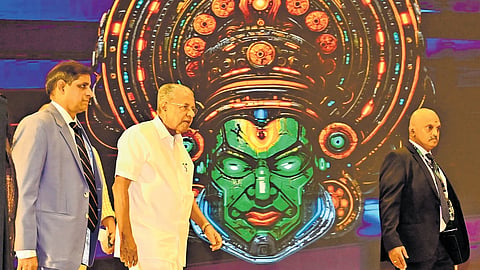 Chief Minister Pinarayi Vijayan arrives at Grand Hyatt Convention Centre to inaugurate the valedictory function of cOcOn 2025 on Saturday