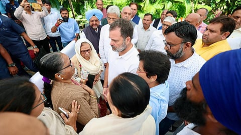 After landing at the airport here, Gandhi reached Kumar's residence in Sector 24 at 11:08 am to offer his condolences.