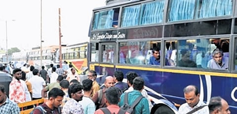 The passenger told the forum that while on board the Chennai-Coimbatore overnight bus, he was told by the staff that the loo should be used only for passing urine.