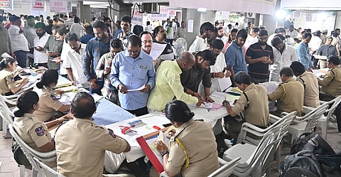 Large number of Applications received on the last day of Tendar applications for Wine shops in Telangana at Prohibition and Excise off.