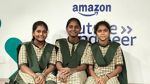 Project Name: Cycle sathi
School Name : KGBV L Kota, Vizianagaram District
From left to right: G Hema Chandrika, A Sandhya Rani, V Thanu Sri