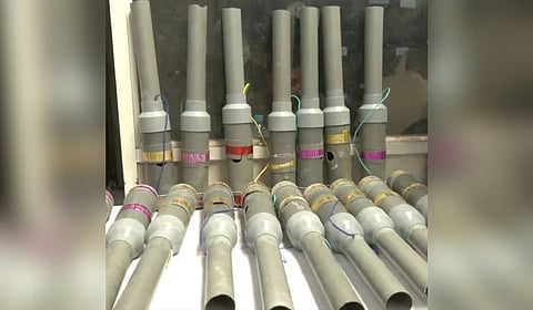 Seized carbide guns in Bhopal.