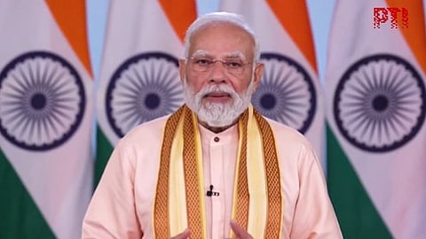 Prime Minister Narendra Modi virtually addressing Rozgar Mela.