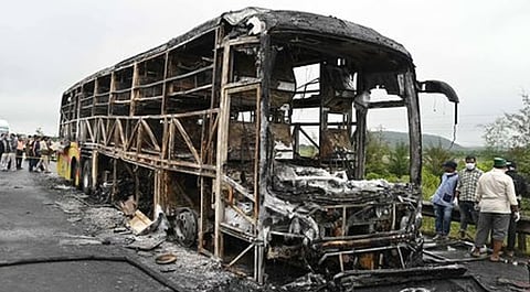 A tragic bus fire accident killed 20 people in neighbouring Andhra Pradesh.