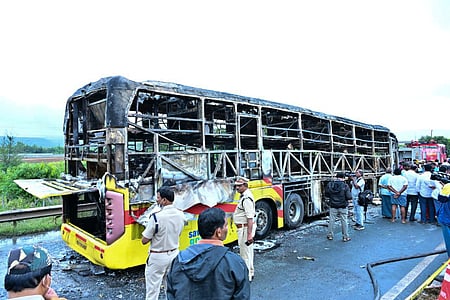 The October 24 bus accident killed 19 people near Chinnatekuru village in Kallur mandal.