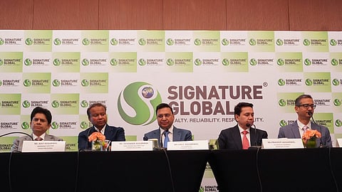 Signature Global (India) management announces the NCD placement at New Delhi on Tuesday.